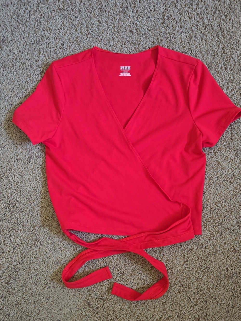 PINK Victoria's Secret Tie Wrap Crop Top in Red